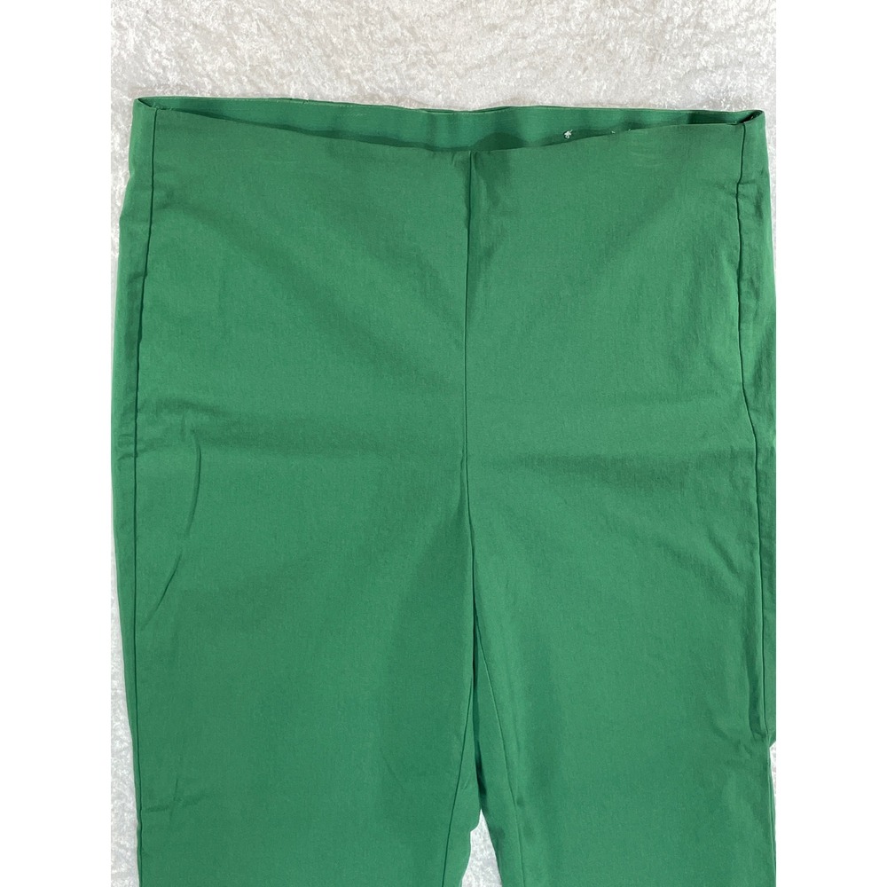 Chico's Trousers Women 3R 16 Green Excellent Pull On Stretch Flat Front - Picture 2 of 6